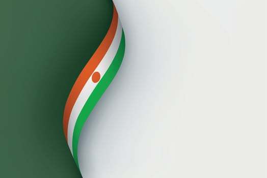 Niger flag on Waving ribbon vector