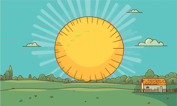 Golden Sun Rising Over Horizon vector