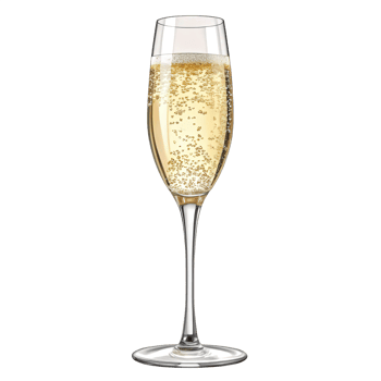Champagne Flute with Sparkling Wine png