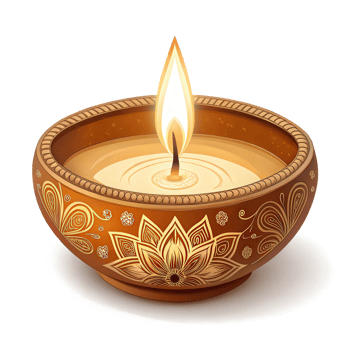 Diya Lamp Glowing for Diwali png