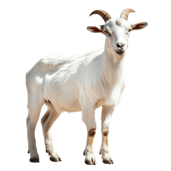 Happy goat standing on a white background png