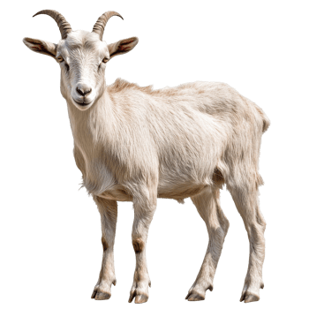 Goat standing calmly in a bright setting png