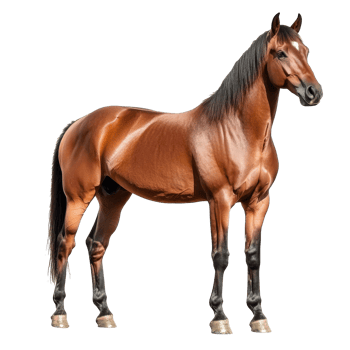 Majestic brown horse stands elegantly on display png