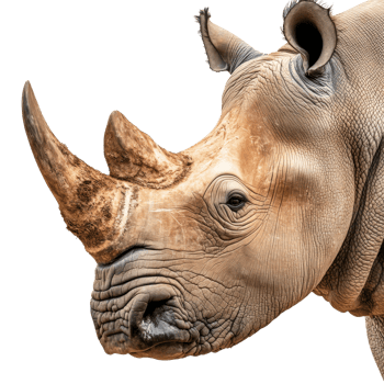 Close up of a textured rhinoceros png