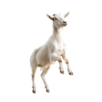 White goat jumping in bright surroundings png