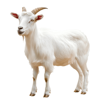 White goat standing on a plain background png