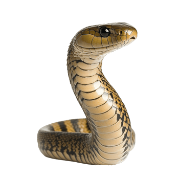 Realistic sculpture of a cobra in a striking pose png