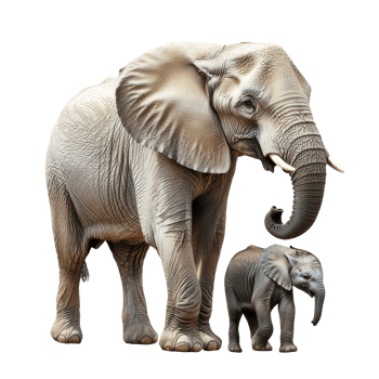 Elephants standing together in a natural setting png