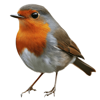 Small bird with vibrant orange chest in nature png