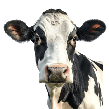 Curious cow gazing directly at the viewer png