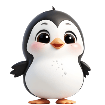 Joyful cartoon penguin standing png
