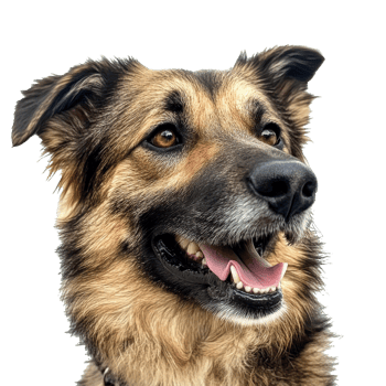 Happy dog with expressive eyes enjoys a moment png