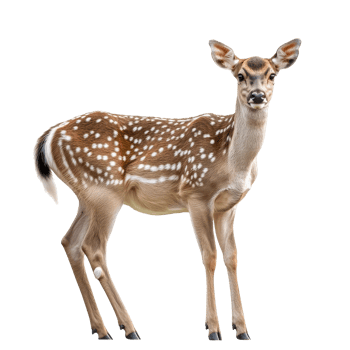 Young spotted deer standing gracefully in nature png