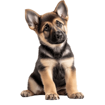 Playful German shepherd puppy sitting png