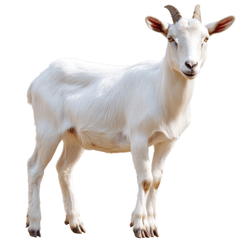 Goat standing calmly in a natural setting png