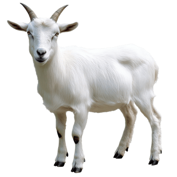 Goat standing in a bright setting with texture png