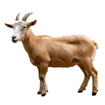 Goat standing calmly on a white background png