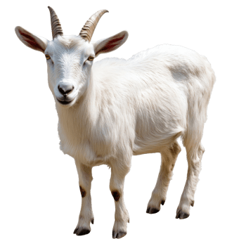 White goat on flat surface displaying traits png