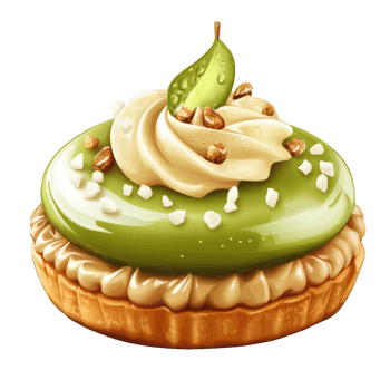 Creamy green dessert with nuts png