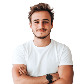 Confident young man indoors png