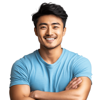 Confident young man smiling with arms crossed png