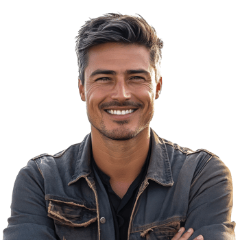 Confident man smiling outdoors during daytime png