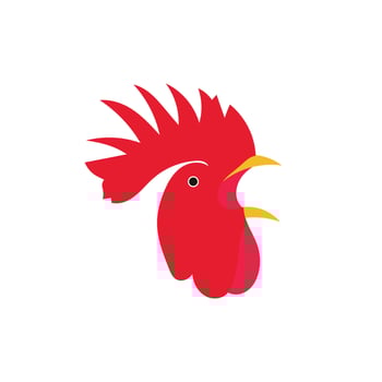 Logo head chicken unique design with blank background minimalist vector