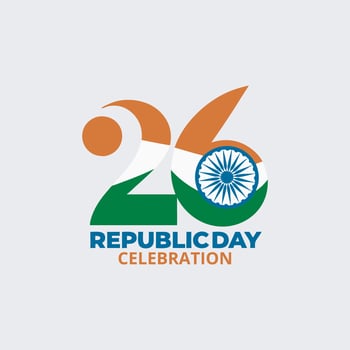 The republic day celebration logo is shown vector