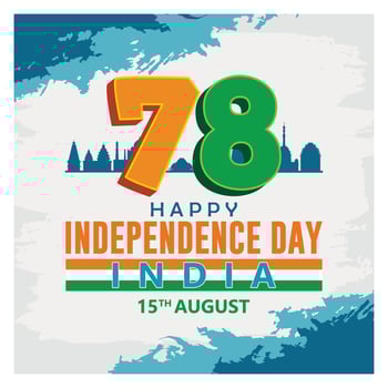 India's Independence Day celebrations are on 15 August. vector