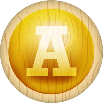 Letter A, 3D Circle Wood Label Lettering png
