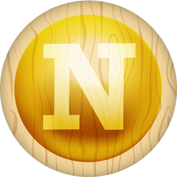 Letter N, 3D Circle Wood Label Lettering png