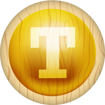 Letter T, 3D Circle Wood Label Lettering png