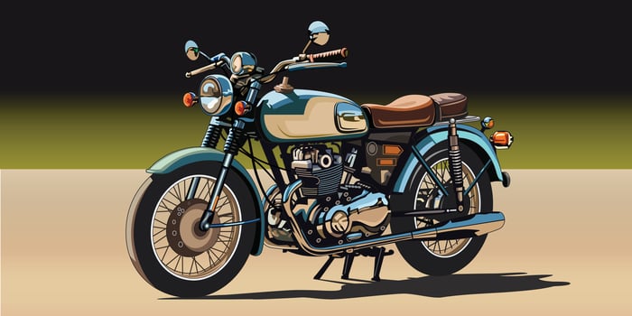 Vintage motorcycle, classic motorbike, illustration style for design elements. vector