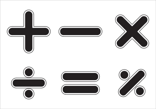 Math symbols basic arithmetic icon set illustration vector