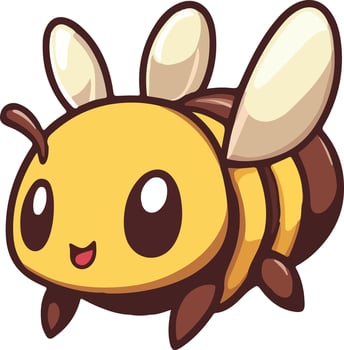 Cute Bee flying Mascot style cartoon on white background vector