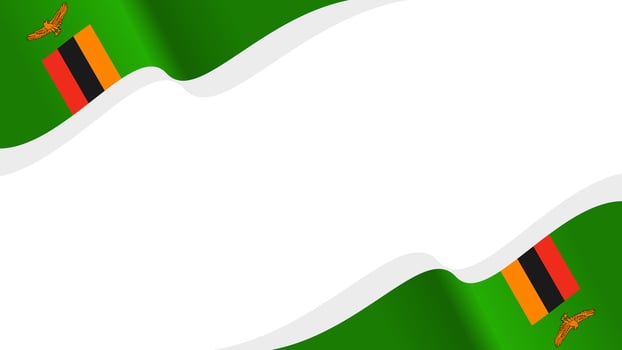 wavy zambia flag background with copy space for text. for national day vector