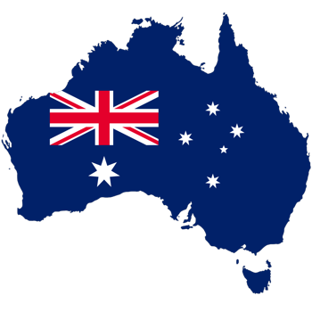 Australia flag on the map png