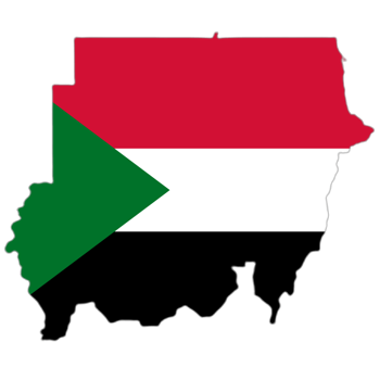 Sudan flag on the map png