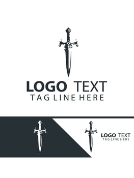 Blood thorn sword logo vector