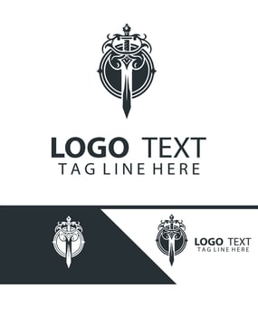 Flame piercer sword logo vector