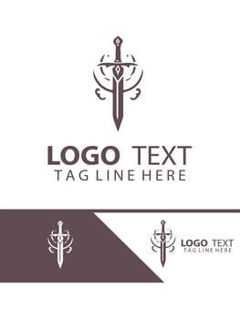 Silver thorn sword logo vector