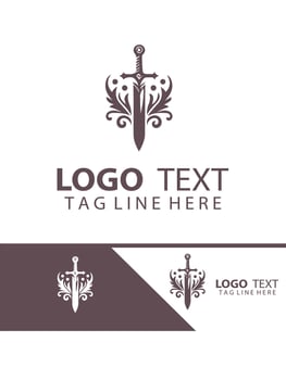 Dragons Fang sword logo vector