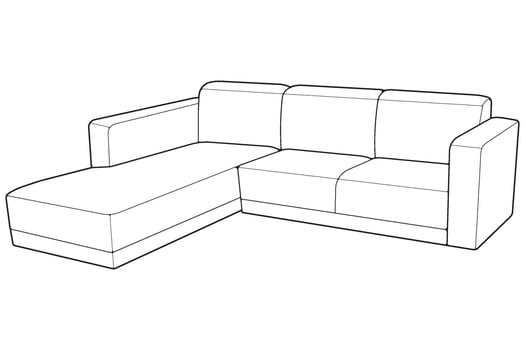 Sofa or couch line art illustration. Outline furniture for living room. Sofa illustration isolated. vector