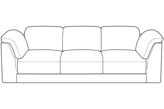a line drawing of a couch isolated with white background vector