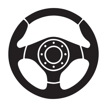Detailed Steering Wheel Silhouette Illustration for Automotive Designs vector