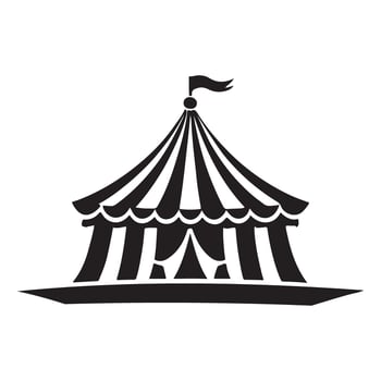 Classic Circus Tent Silhouette Illustration vector