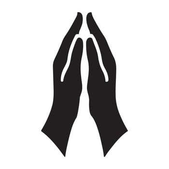 Silhouette of Praying Hands Illustration Design vector