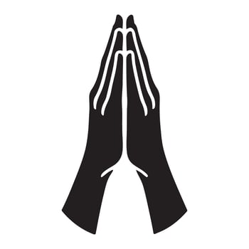 Praying Hands Silhouette Illustration Graphic vector