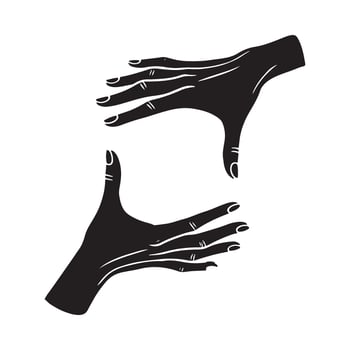 Hand Framing Silhouette Illustration for Photography Concept vector