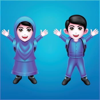 Priillustration of children who are excited about going to schoolnt vector